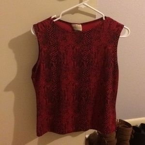 Red and black Apostrophe top